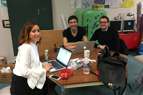 Magali Olivier, Adrien Poggetti et Benjamin Communier, trois membres de l'équipe de la Cantine à Nantes