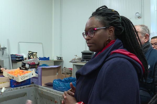 Sibeth Ndiaye, porte-parole du gouvernement, en visite au MIN de Nantes, 30 janvier 2020