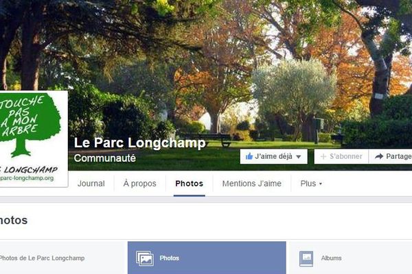 Capture d'écran de la page Facebook du collectif Sauvons le parc Longchamp. 