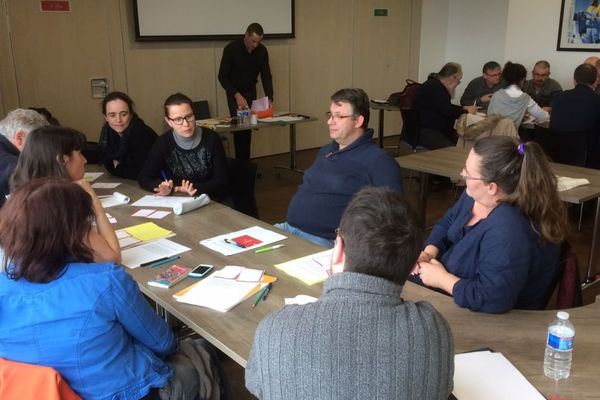 Atelier de travail lors d'une rencontre de militants de la CFDT Bretagne