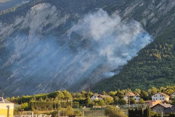 Le feu s’est rapidement étendu dans le secteur du plan d'eau des Oudins sur la commune de Villargondran, en Maurienne.