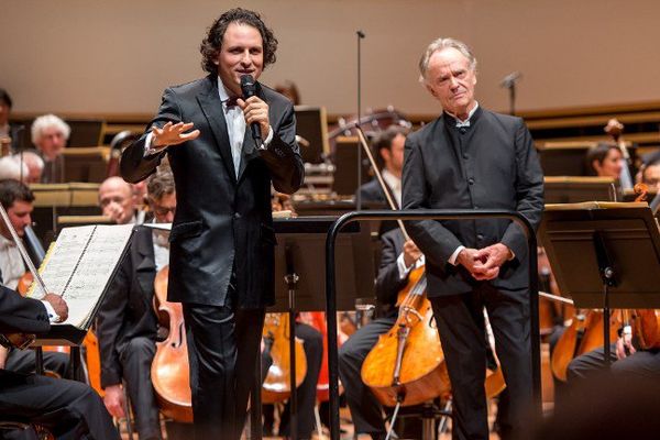 Alexandre Bloch et Jean-Claude Casadesus, ce jeudi soir au Nouveau Siècle.