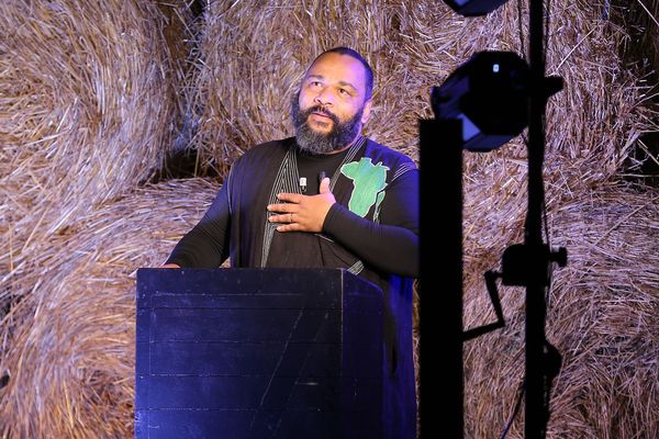 Dieudonné, lors d'un spectacle donné en Charente en février 2019. (archives)