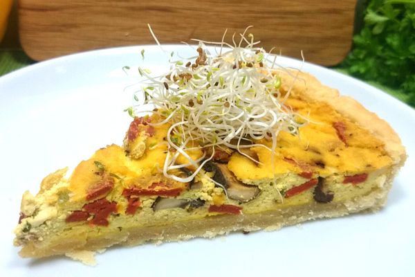 Une quiche végétalienne vegan.