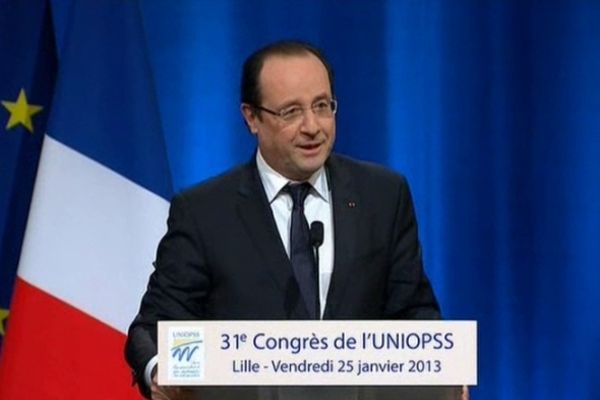 François Hollande à Lille, le 25 janvier 2013. 