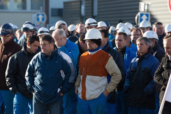 Débrayage chez STX à Saint-Nazaire 