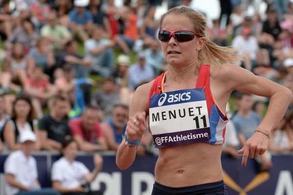 Emilie Menuet lors des Championnats de France Elite 2016, le 25 juin 2016, à Angers.