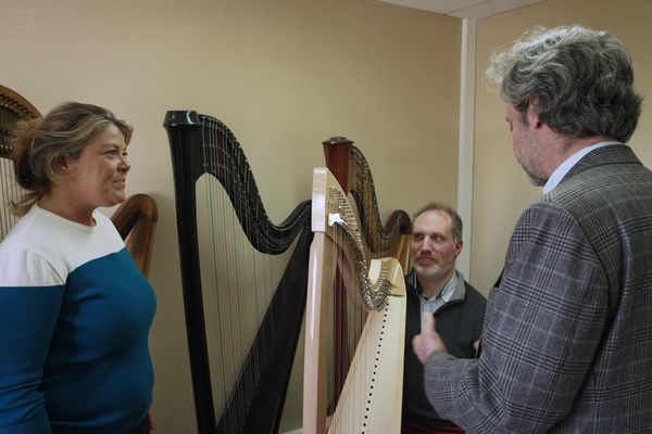 La harpe celtique est la plus simple et la plus populaire. Elle mesure environ 1,50 m et pèse autour de 12 kg