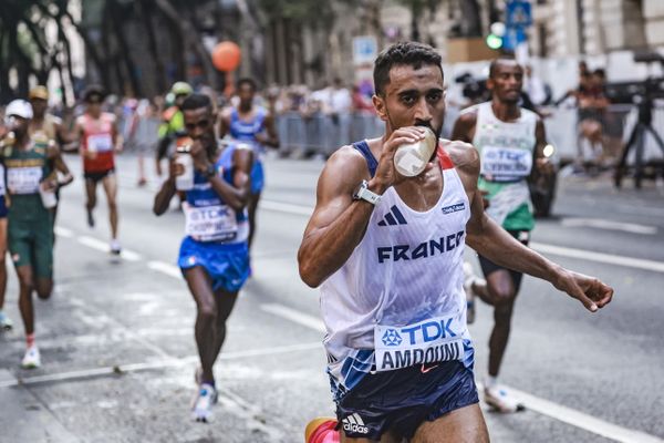 Morhad Amdouni, lors du marathon de Budapest, en Bulgarie, le 27 août 2023.