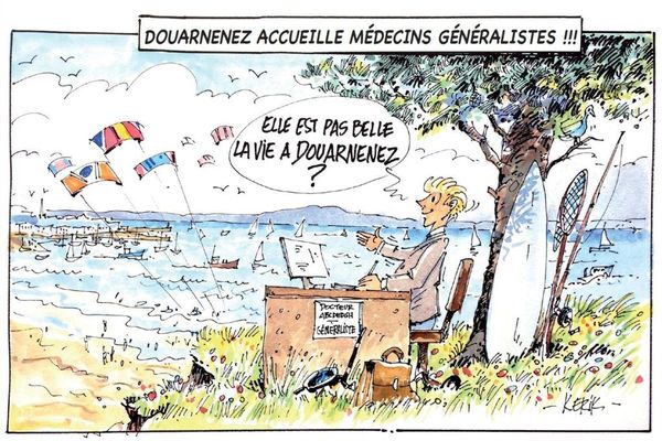 Douarnenez mise sur un message dessiné, sur des sets de table pour attirer de nouveaux médecins généralistes