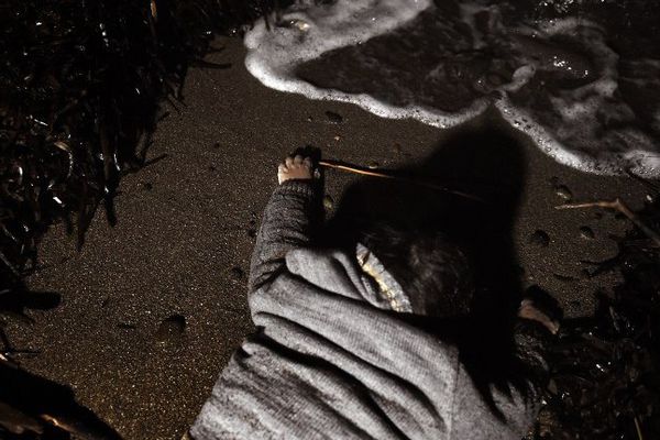 Sur une plage de d'île grecque de Lesbos, le 1er novembre 