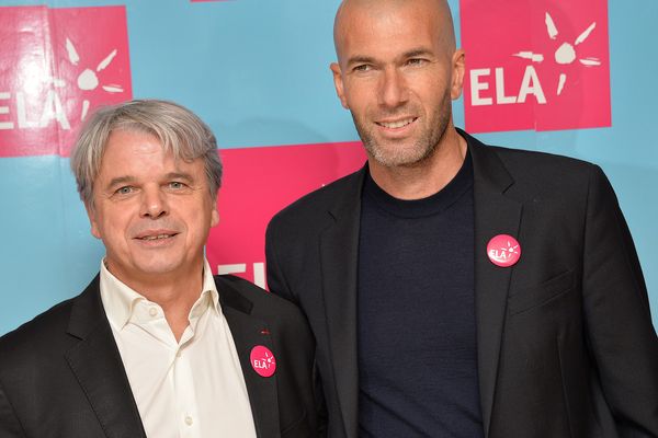 Guy Alba, président de ELA aux côtés de Zinédine Zidane