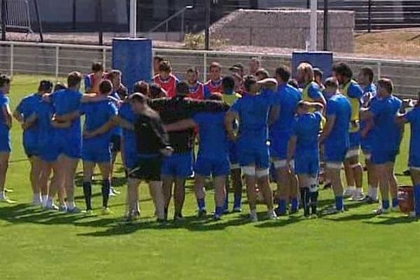 Montpellier - le MHR au grand complet avant la reprise de la saison de Top 14 - août 2014.