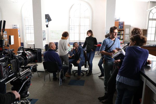  Tournage du téléfilm "Meurtres à Cognac" avec Eléonore Bernheim et Olivier Sitruk. 