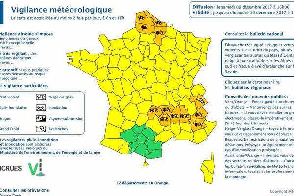 La Lozère est placée sous vigilance orange neige et pluies verglaçantes / 9 décembre 2017