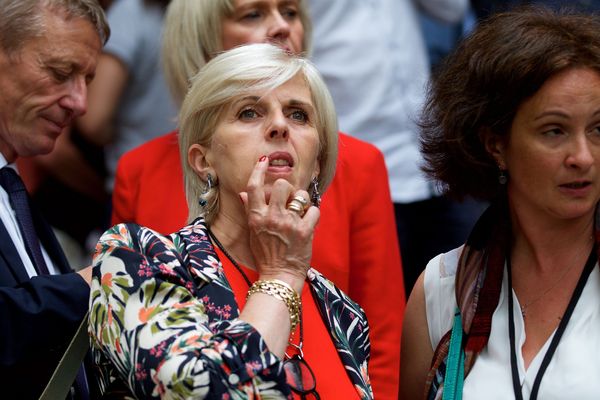 Brigitte Liso, à son arrivée à l'Assemblée Nationale. 