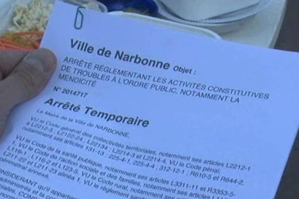 arrêté anti-mendicité de Narbonne