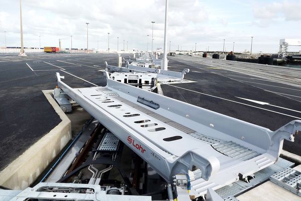 Illustration. Ce système novateur va permettre de "pousser" directement les remorques à hauteur de terre-plein, au lieu de les transports d'un point A à un point B.