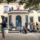 Conflit israélo-palestinien : les étudiants campent devant la présidence de l'université de Lorraine à Nancy.