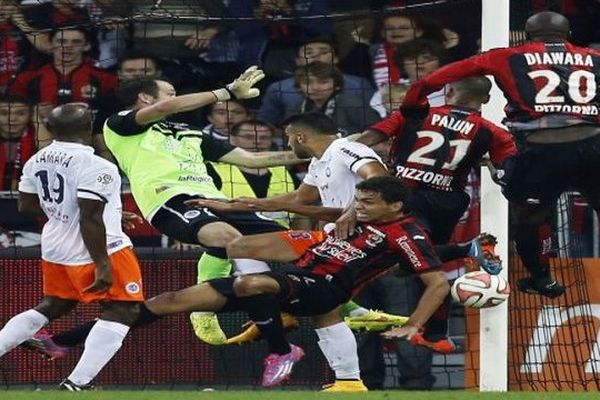 Un partout entre Nice et Montpellier, samedi 4 octobre 2014, au stade Allianz Riviera à Nice