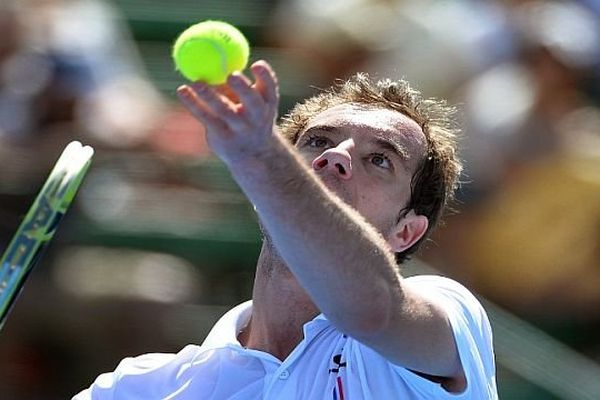 Melbourne (Australie) - Richard Gasquet au tournoi exhibition Kooyong Classic - 7 janvier 2014.