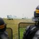 Des individus cagoulés envoient des projectiles sur les forces de l'ordre. Puylaurens (Tarn) 8 juin 2024.