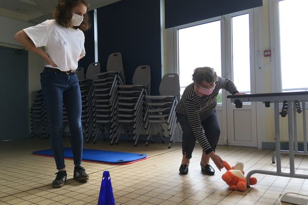 Atelier chutes à Mêle sur Sarthe, avec des ergothérapeutes