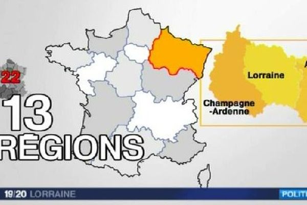 La carte des 13 régions