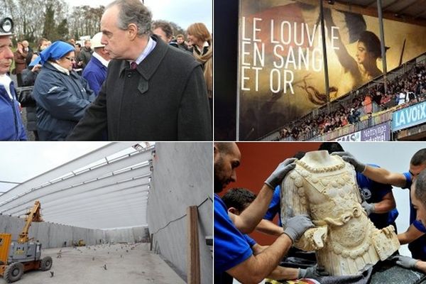 Frédéric Mitterrand pose la première pierre du Louvre-Lens, des oeuvres du Louvre à Bollaert, le chantier du musée et l'arrivée des premières oeuvres : clichés d'un grand projet !