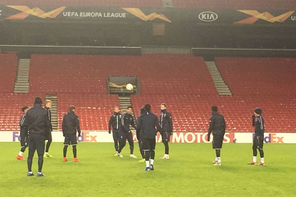 Les Girondins de Bordeaux en entraînement à Copenhague.