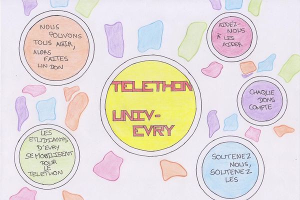 Une des affiches réalisées par les étudiants d'Evry pour la campagne 2020 du Téléthon