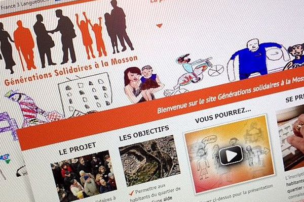 La Une du site "Générations Solidaires à La Mosson" lancé par l'association Pacim.