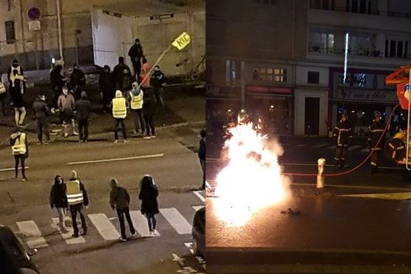 Des feux de poubelles ont émaillé toute la soirée de samedi à Caen, notamment devant la Banque de France