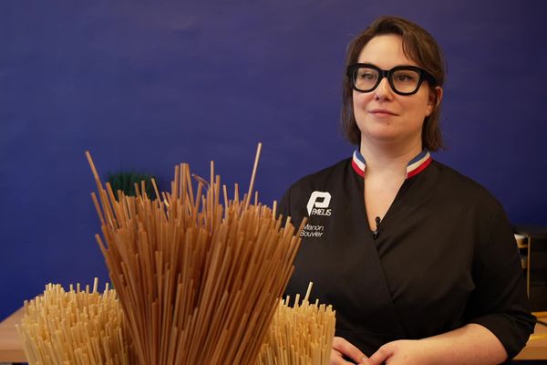 Manon Bouvier pratique la marqueterie de paille depuis 10 ans. Un métier aussi rare que méconnu mis en lumière à Mirabalia à Lyon jusqu'au 7 avril.