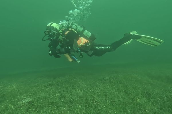 12 gendarmes subaquatiques ont effectué un exercice de plongée dans le lac du Bourget.