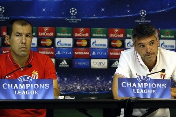 Conférence de presse ce lundi pour le coach monégasque Leonardo Jardim (à gauche) et son joueur Jeremy Toulalan.