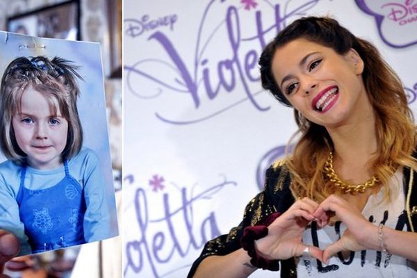 A gauche, une photo de Laurelyne. Elle devait assister au spectacle de Violetta, son idole. 