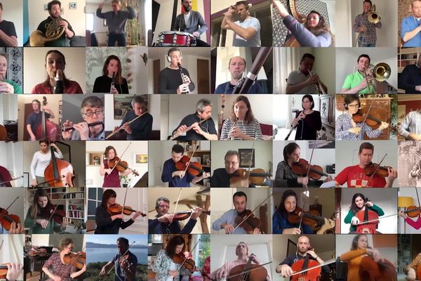 Les 51 musiciens de l'Orchestre national de France ont interprété le Boléro de Ravel depuis chez eux.