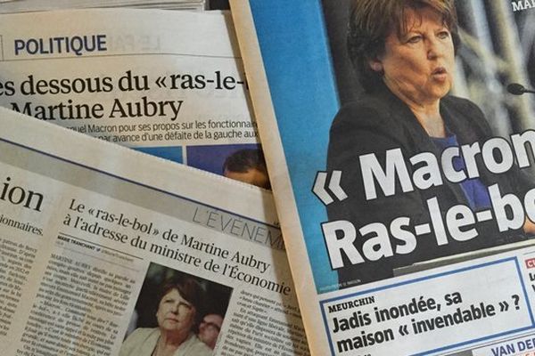 Martine Aubry, à la une des pages politique des journaux ce jeudi.