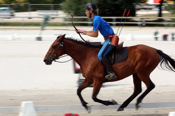 En juin dernier à Lamotte-Beuvron, les championnats d'Europe de tir à l'arc à cheval. 