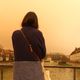 Le nuage de sable venu du Sahara a changé la lumière du ciel, 6 février 2021, Besançon (Doubs). 