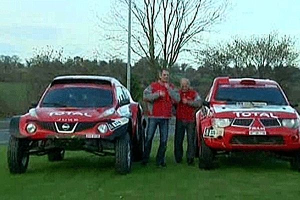 Christian Lavieille et André Dessoude à Saint-Lô avec leurs "protos" 