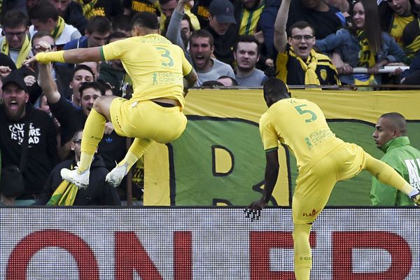 La joie des joueurs nantais le 17 avril 2019 face au PSG