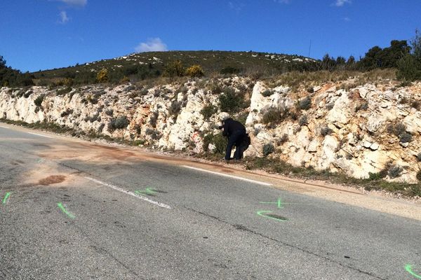 Le lieu de l'accident mortel au col de la Gineste à Marseille.