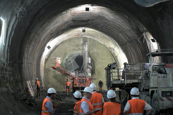 Illustration. Un chantier de la ligne Lyon-Turin à Saint-Martin-de-la-Porte, en Savoie, en 2019.