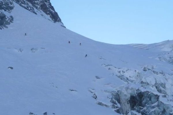 L'itinéraire de la Vallée Noire avec ses crevasses