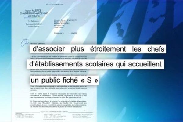 Extrait de la lettre de Philippe Richert au ministre de l'intérieur