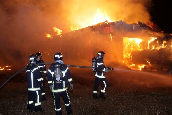 L'incendie d'un hangar agricole à Horbourg-Wihr.