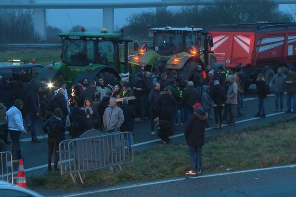 Des agriculteurs et leurs tracteurs ce vendredi matin sur un axe d'Ile-de-France.