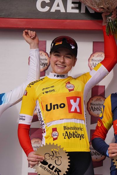 La Norvégienne Mie Bjørndal Ottestad remporte le Tour de Normandie 2024, à Caen le dimanche 17 mars.